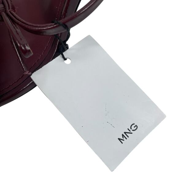 Mango MNG Morla Double Bow Strap Heeled Sandal Burgundy Size 37/ 6.5 - Picture 11 of 13